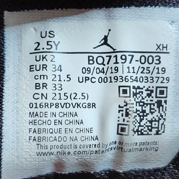 Sky Jordan 1 Kids 2.5Y Pine Green Black BQ7196-003 Velcro - Picture 6 of 6